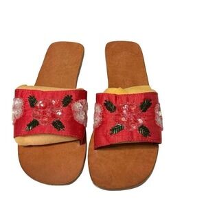 NWT Mystique‎ boutique red embroidery flower size 6
